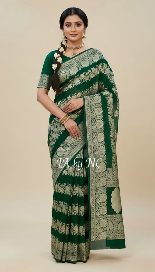Sacramento Banarasi Pure Khaddi Georgette Saree