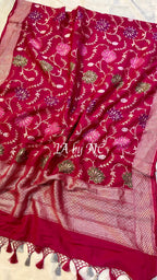 Ruby Banarasi Pure Munga Silk Dupatta