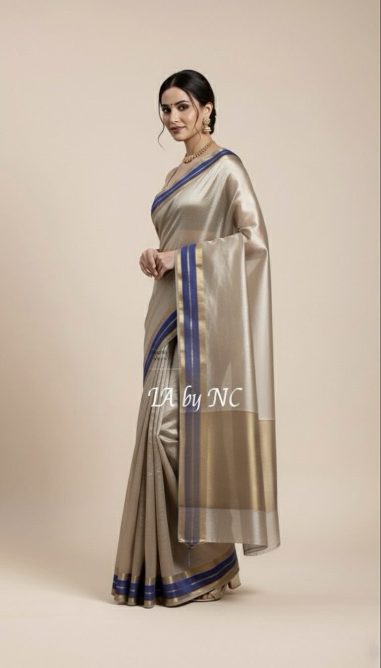 Prussian Banarasi Pure Tissue Silk Saree