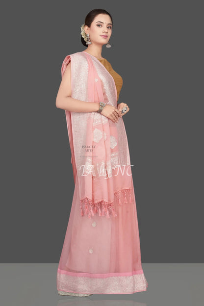 Baby Banarasi Pure Khaddi Georgette Kadwa Saree