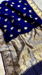 Space Banarasi Pure Kora Silk Kadwa Saree