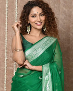 Forest Banarasi Pure Khaddi Georgette Kadwa Saree