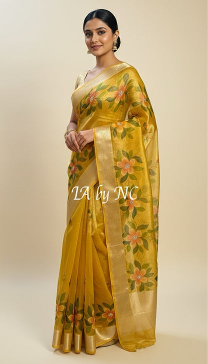 Bumblebee Banarasi Pure Tissue Silk Saree