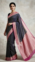 Black Banarasi Pure Khaddi Georgette Saree