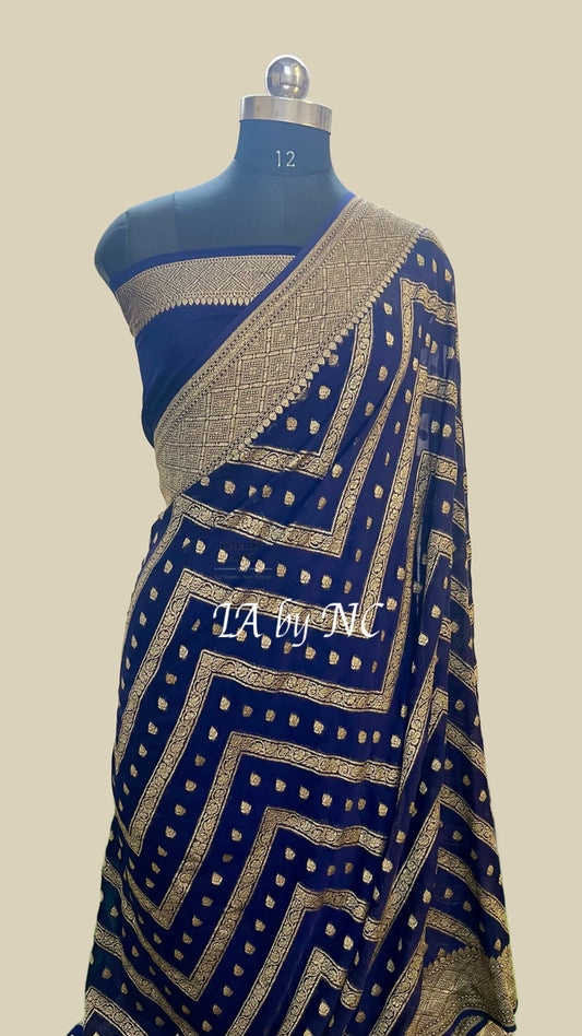 Space Banarasi Pure Khaddi Georgette Saree
