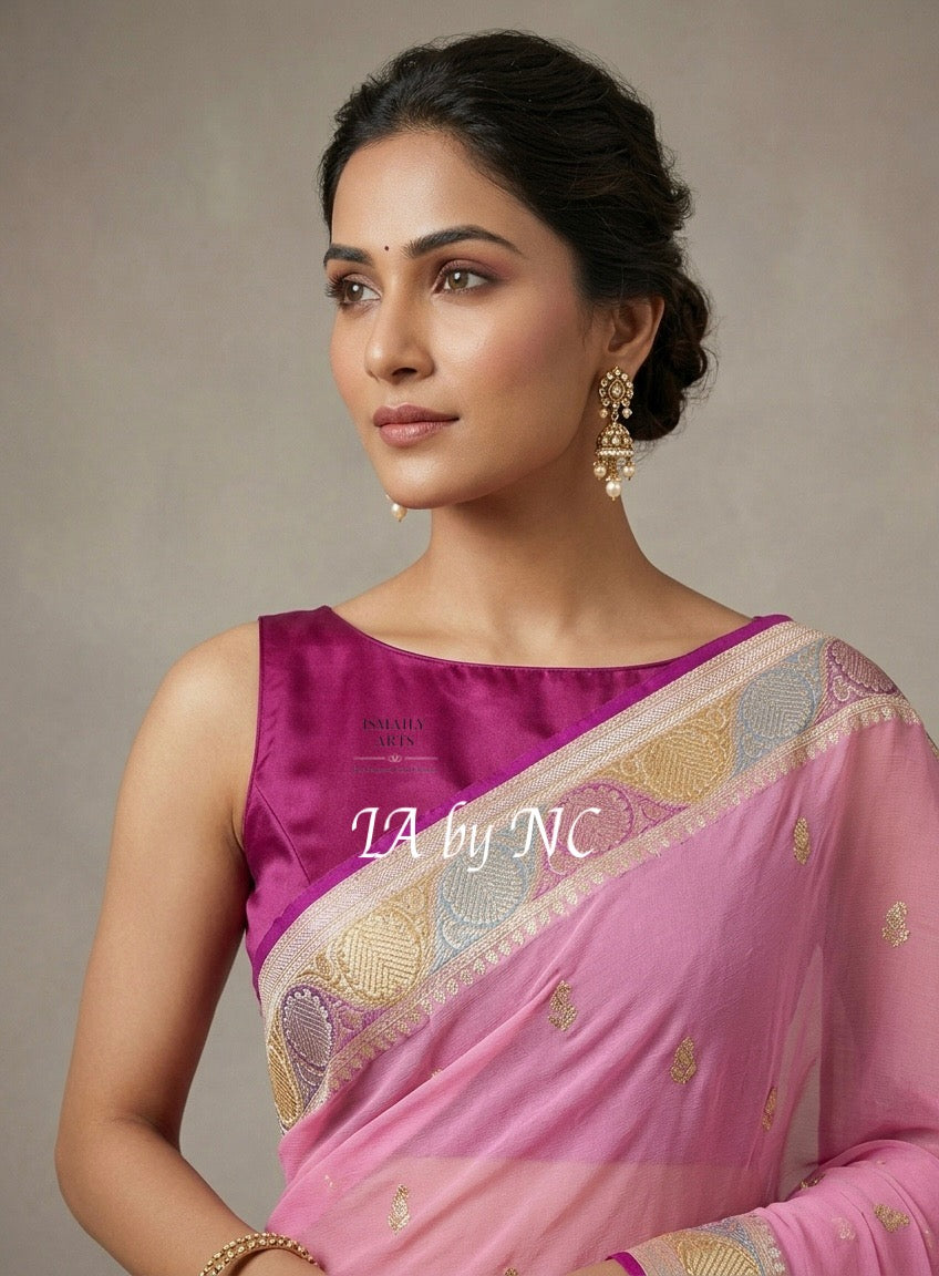 Taffy Banarasi Pure Khaddi Georgette Kadwa Saree
