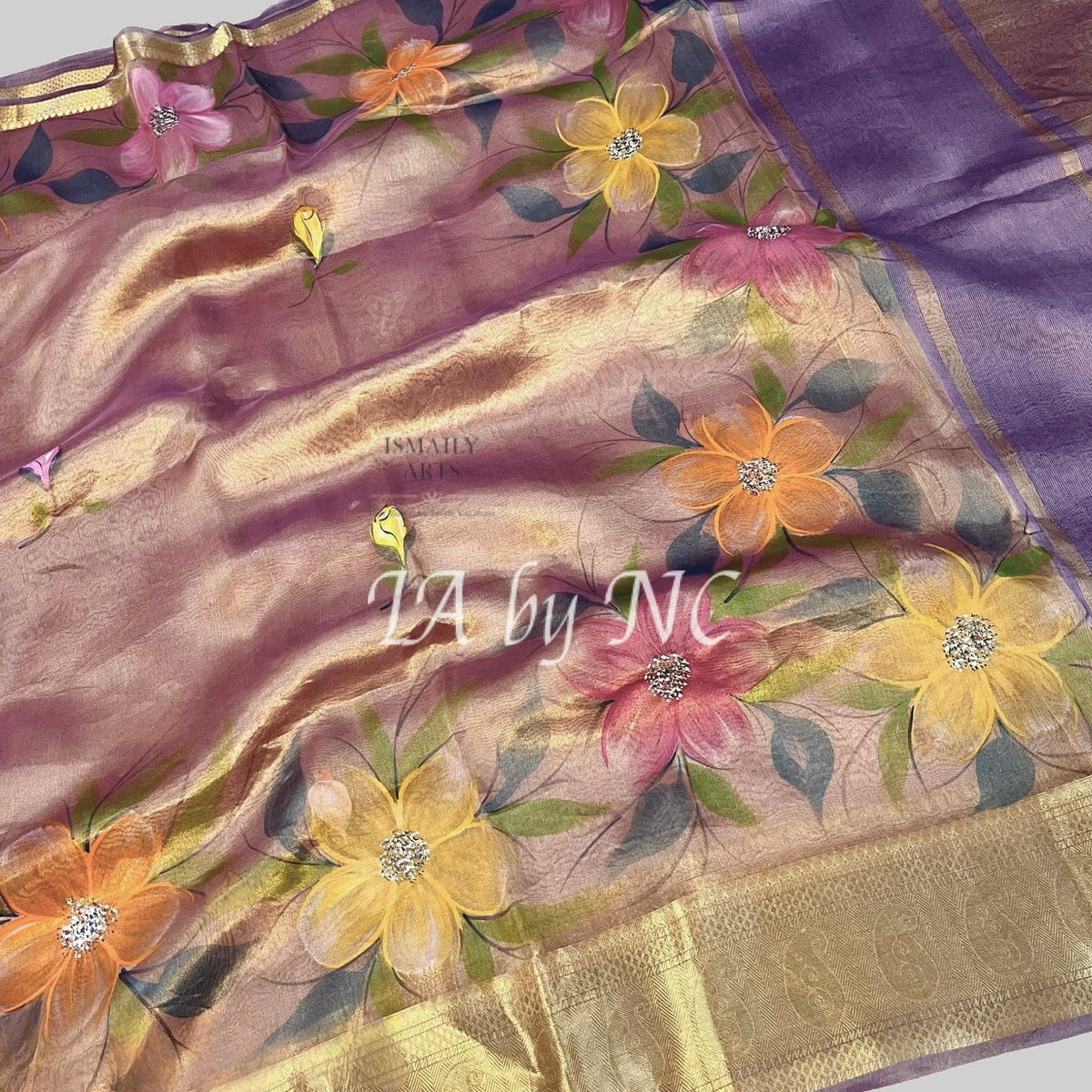 Grape Banarasi Pure Tissue Silk Saree