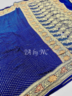 Prussian Banarasi Pure Khaddi Georgette Saree
