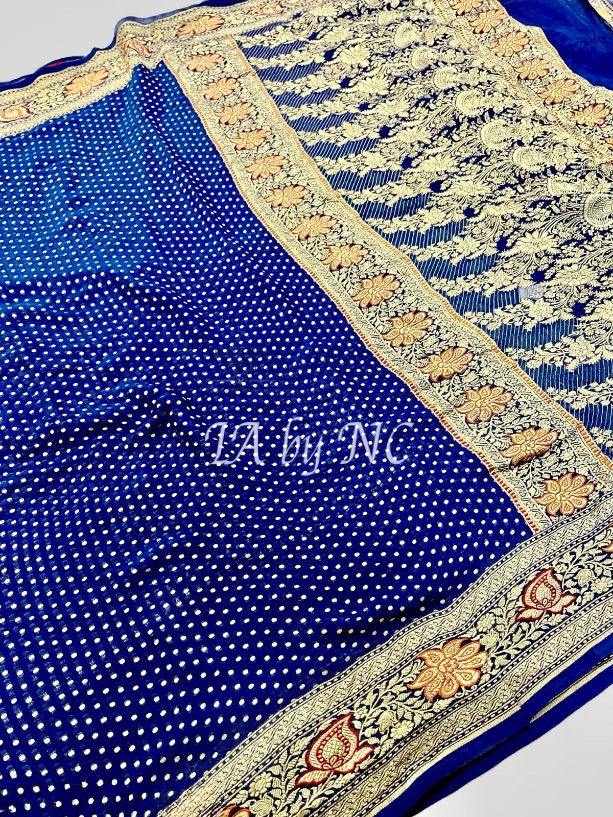 Prussian Banarasi Pure Khaddi Georgette Saree