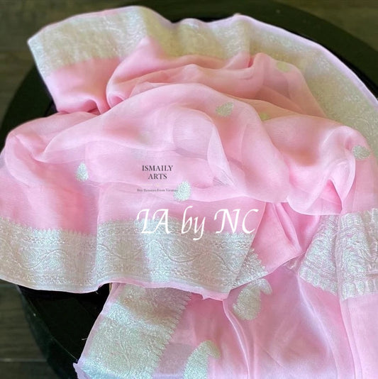 Baby Banarasi Pure Khaddi Georgette Kadwa Saree
