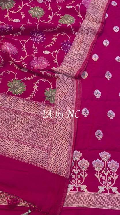 Ruby Banarasi Pure Munga Silk Dress materials