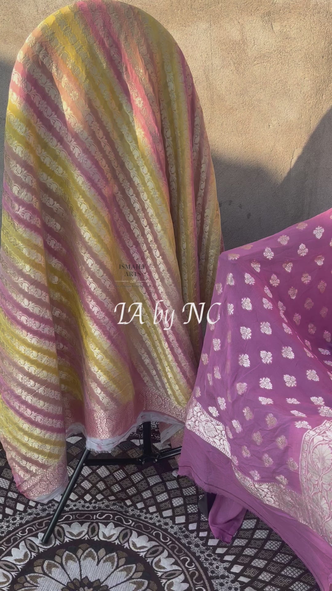 Plum Banarasi Pure Khaddi Georgette Dress Materials