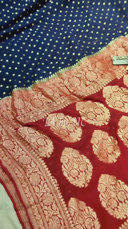 Space Banarasi Pure Khaddi Georgette Saree