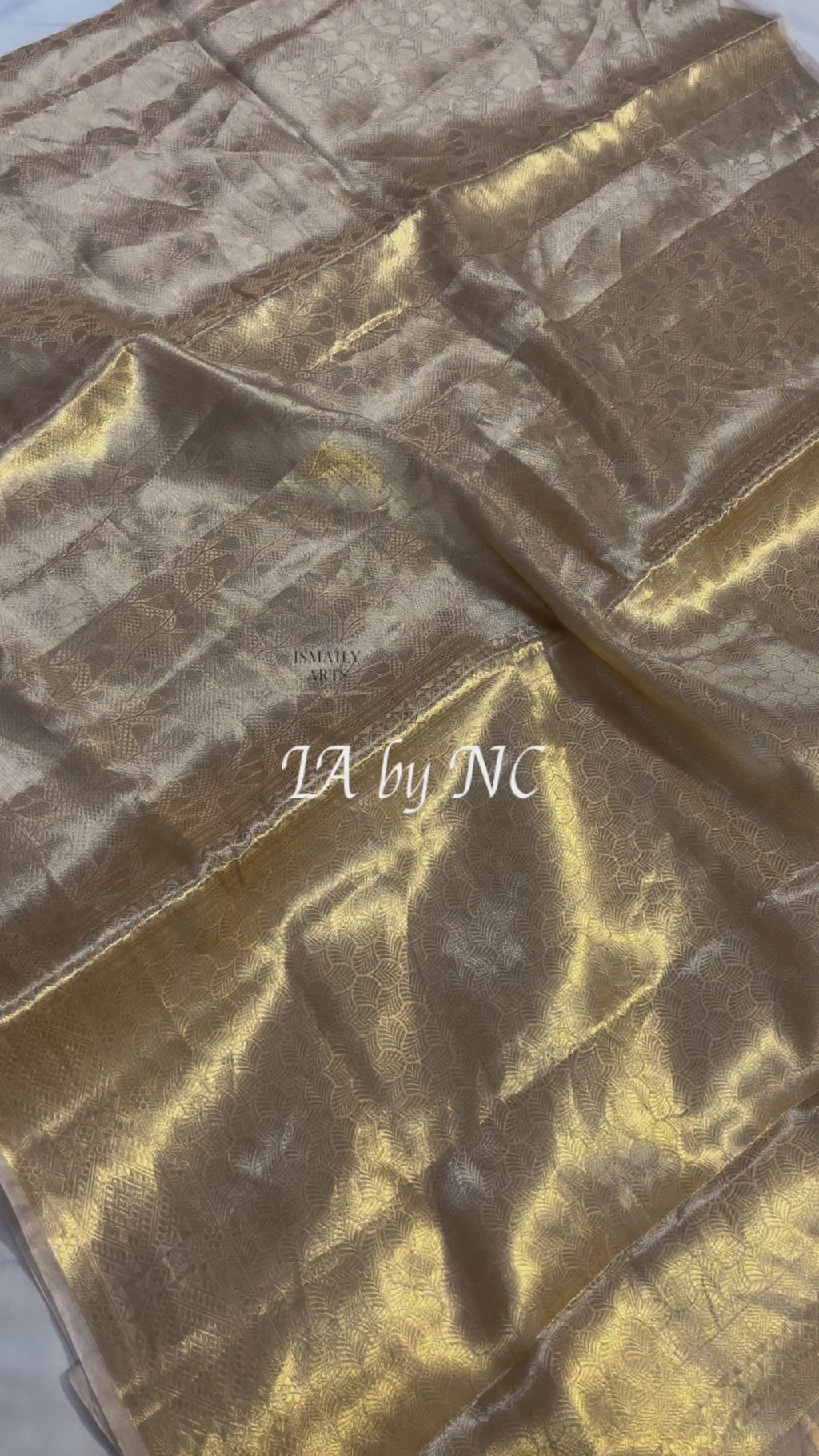 Beige Banarasi Pure Tissue Silk Brocade Saree