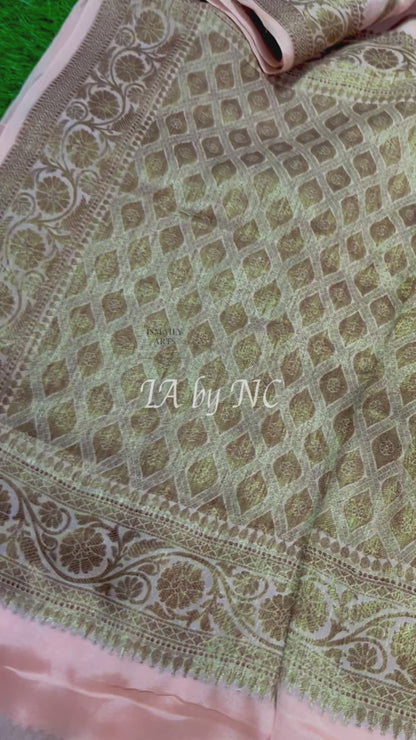 Flamingo Banarasi Pure Chiffon Georgette Saree