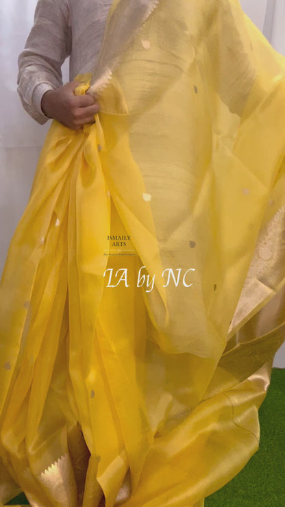 Bumblebee Banarasi Pure Kora Silk Kadwa Saree