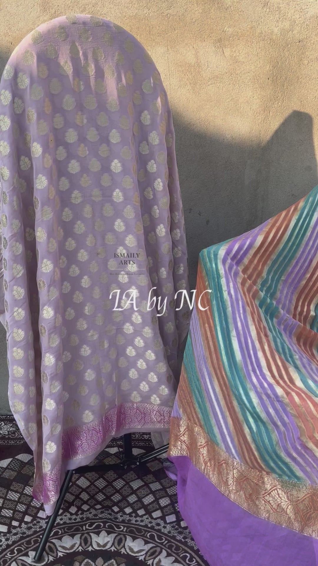 Mauve Banarasi Pure Khaddi Georgette Dress Materials