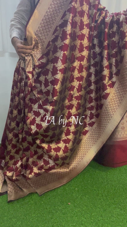 Walnut Banarasi Pure Katan Silk Pattu Saree