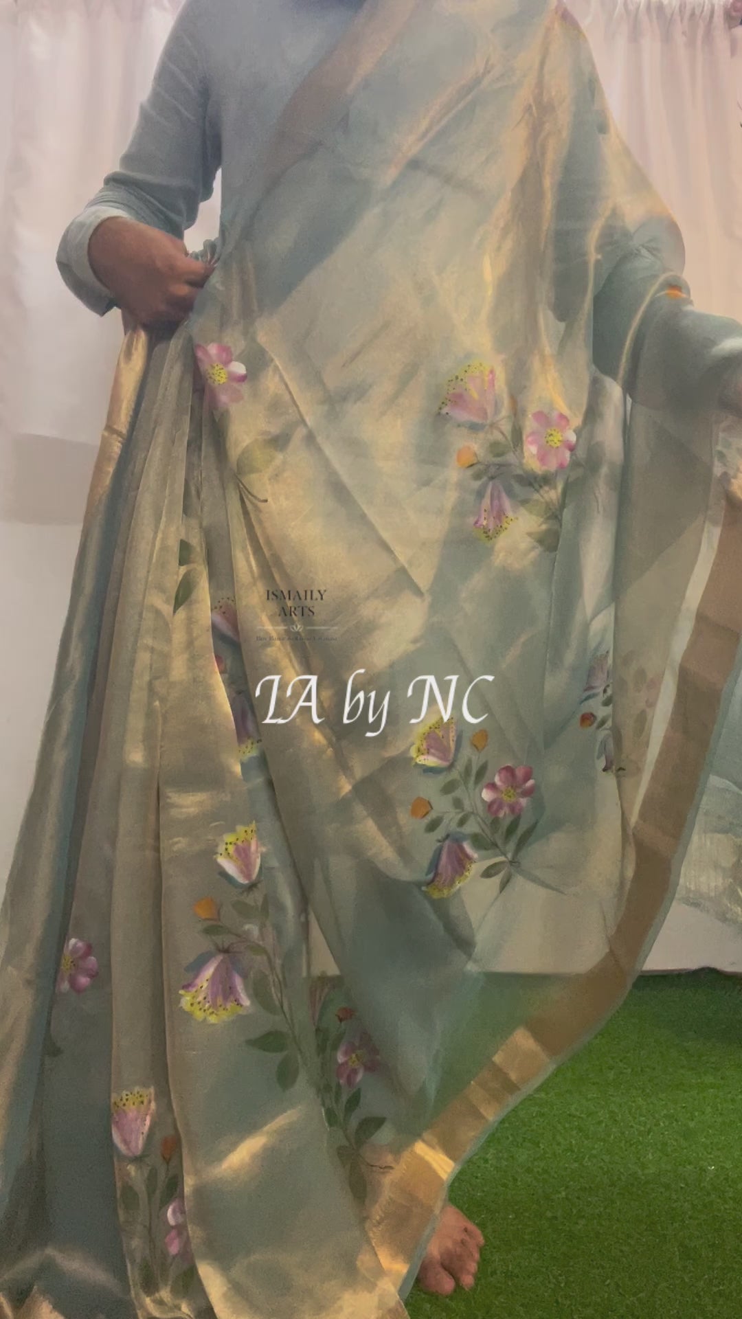 Turquoise Banarasi Pure Tissue Silk Saree