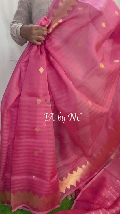 French Banarasi Pure Kora Silk Kadwa Saree