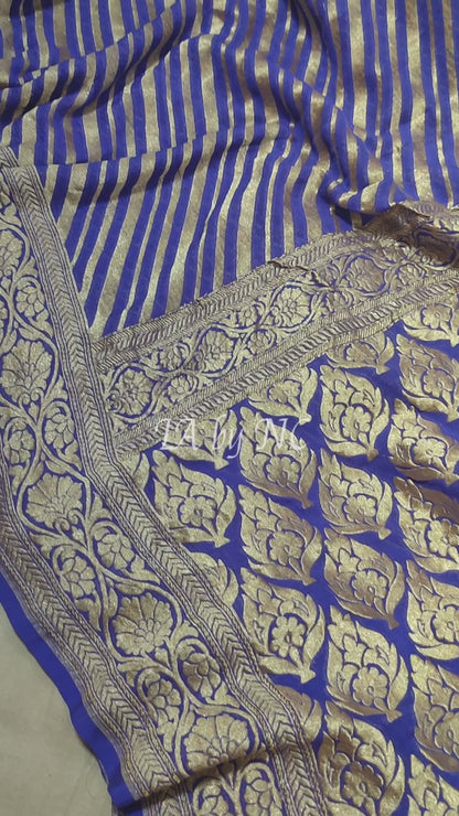 Grape Banarasi Pure Khaddi Georgette Saree