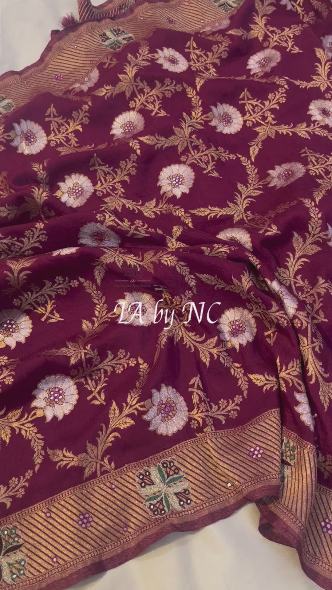 Sangria Banarasi Pure Munga Silk Sona Rupa Handwork Dupatta