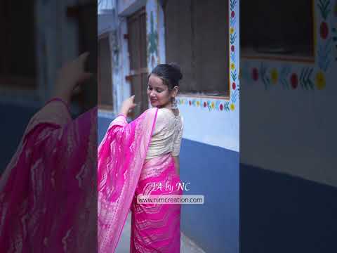 Fuschia Banarasi Pure Khaddi Georgette Saree