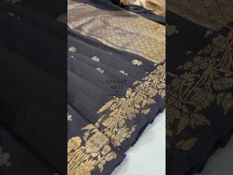 Black Banarasi Pure Khaddi Tussar Kadwa Saree