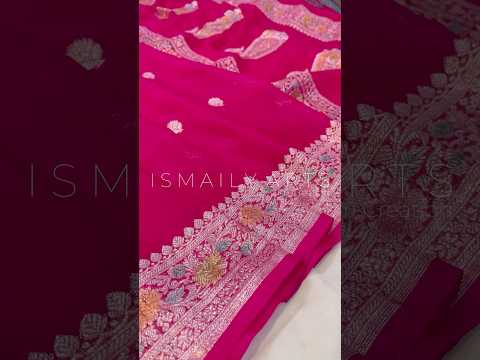 Cerise Banarasi Pure Khaddi Georgette Kadwa Saree