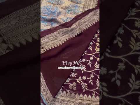 Hickory Banarasi Pure Khaddi Georgette Saree