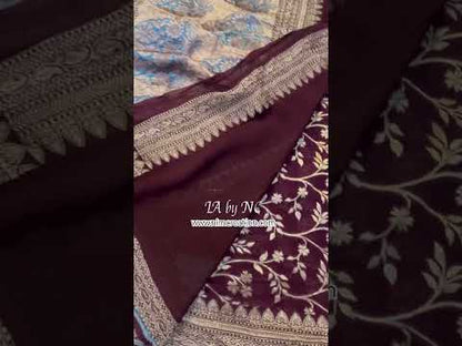 Hickory Banarasi Pure Khaddi Georgette Saree