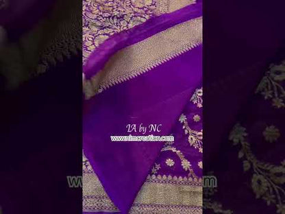 Lollipop Banarasi Pure Khaddi Georgette Saree