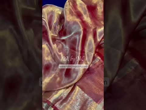 Carmine Banarasi Pure Tissue Silk Saree