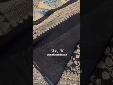 Black Banarasi Pure Khaddi Georgette Saree