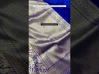 Navy Banarasi Pure Katan Silk Brocade Pattu Saree
