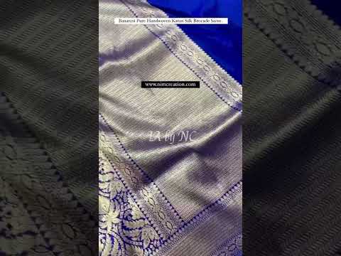 Navy Banarasi Pure Katan Silk Brocade Pattu Saree