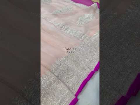 Carnation Banarasi Pure Khaddi Georgette Kadwa Saree