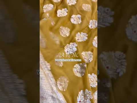 Trombone Banarasi Pure Khaddi Georgette Saree