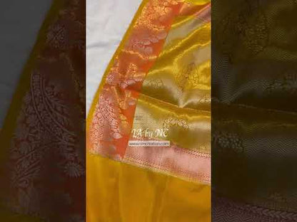 Tuscany Banarasi Pure Katan Silk Raw Mango Saree