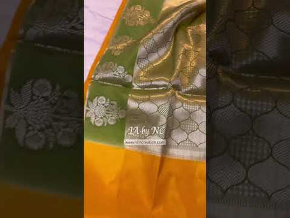 Bumblebee Banarasi Pure Katan Silk Raw Mango Saree