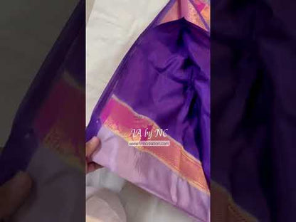 Thistle Banarasi Pure Katan Silk Raw Mango Saree