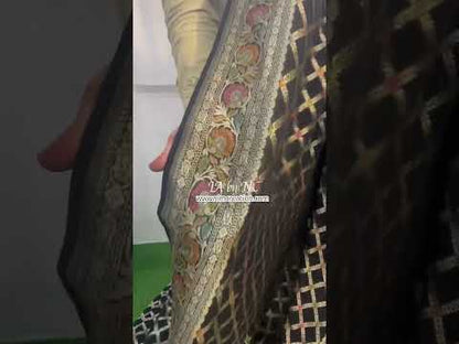 Black Banarasi Pure Khaddi Georgette Saree