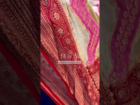Crimson Banarasi Pure Khaddi Georgette Saree