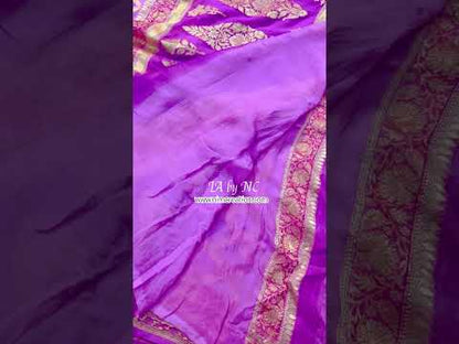Mulberry Banarasi Pure Khaddi Georgette Saree