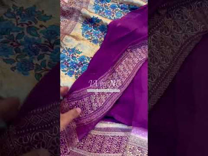 Byzantine Banarasi Pure Khaddi Georgette Saree