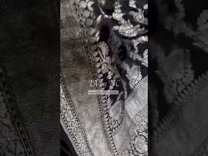 Black Banarasi Pure Khaddi Georgette Saree