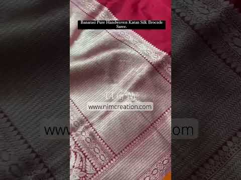 Carmine Banarasi Pure Katan Silk Brocade Pattu Saree