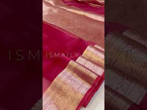 Cerise Banarasi Pure Tissue Silk Saree