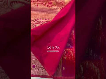 Mulberry Banarasi Pure Katan Silk Tilfi Meenakari Rangkat Saree
