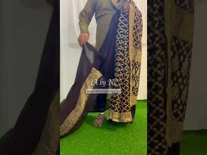 Walnut Banarasi Pure Khaddi Georgette Saree